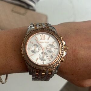 Michael Kors rose gold, silver and gold watch